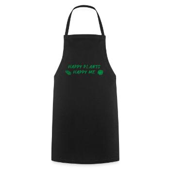 Happy Plants Glückliche Pflanzenfreude - Cooking Apron - black - Front - AI Model Male 185 dark (185cm)