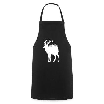 Forest Soul Hirsch - Close to Nature - Cooking Apron - black - Front - AI Model Male 185 dark (185cm)