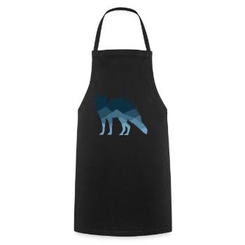 de la forêt - Silhouette de renard - Tablier de cuisine - noir - Devant - AI Model Male 185 dark (185cm)