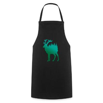 Forest Soul Hirsch - Close to Nature - Cooking Apron - black - Front - AI Model Male 185 dark (185cm)