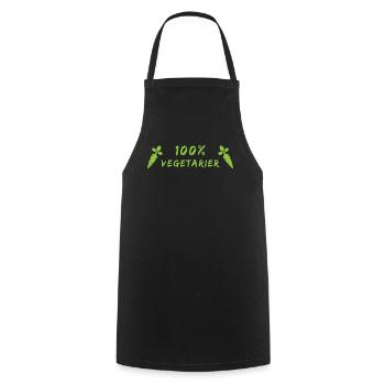Stolzer Vegetarier - 100% Pflanzlich - Kochschürze - Schwarz - Vorne - AI Model Male 185 dark (185cm)