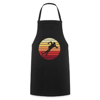 Figure Skating Sunset Silhouette Gift - Cooking Apron - black - Front - AI Model Male 185 dark (185cm)