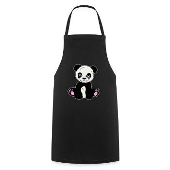 Adorable Panda Friend - Cooking Apron - black - Front - AI Model Male 185 dark (185cm)