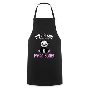 Un cœur de fille pour les pandas - Tablier de cuisine - noir - Devant - AI Model Male 185 dark (185cm)