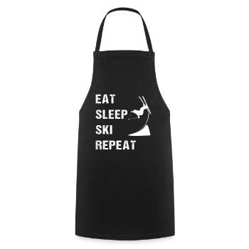 Ski Freestyle – Eat, Sleep, Repeat - Cooking Apron - black - Front - AI Model Male 185 dark (185cm)