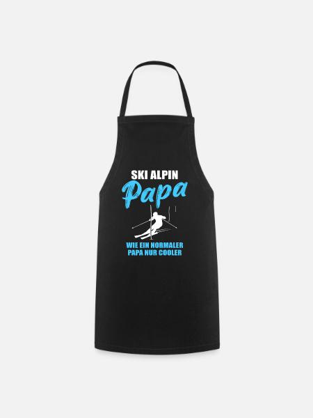 Alpiner Ski-Papa Geschenk - Kochschürze - Schwarz