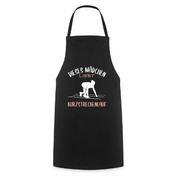 Passion pour la course de courte distance – pour le sprinteur - Tablier de cuisine - noir - Devant - AI Model Male 185 dark (185cm)
