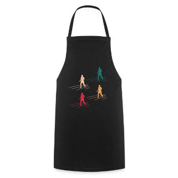 de course de relais coloré - Tablier de cuisine - noir - Devant - AI Model Male 185 dark (185cm)