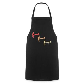 Buntes Tischtennis Match Design - Kochschürze - Schwarz - Vorne - AI Model Male 185 dark (185cm)