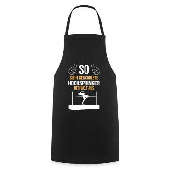 Coolster Hochspringer Weltklasse Sportler - Kochschürze - Schwarz - Vorne - AI Model Male 185 dark (185cm)