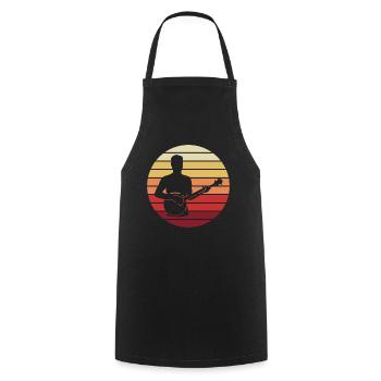 Banjo coucher de soleil - cadeau pour musicien - Tablier de cuisine - noir - Devant - AI Model Male 185 dark (185cm)