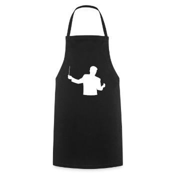 Conductor's Eloquence - Gift for Maestros - Cooking Apron - black - Front - AI Model Male 185 dark (185cm)
