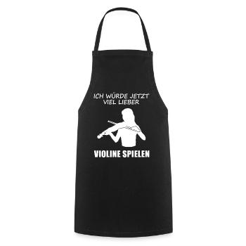 Sehnsucht Violinen Spielzeit Geschenk - Kochschürze - Schwarz - Vorne - AI Model Male 185 dark (185cm)