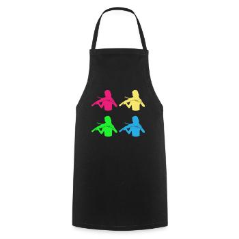 Colorful Violinists Ensemble Harmony - Cooking Apron - black - Front - AI Model Male 185 dark (185cm)