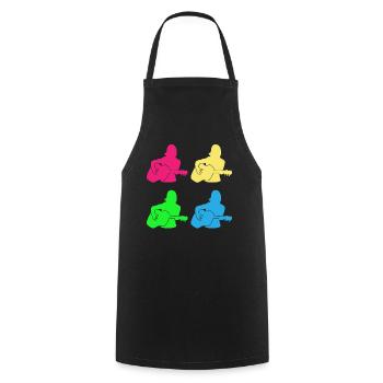 Colorful Female Guitarists Gift Ensemble - Cooking Apron - black - Front - AI Model Male 185 dark (185cm)