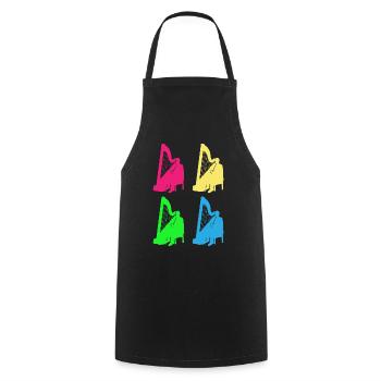 Bunte Harfenklänge Vielfalt Geschenk - Kochschürze - Schwarz - Vorne - AI Model Male 185 dark (185cm)