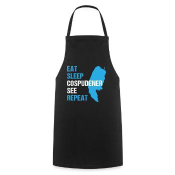 Manger Dormir Cospudener Voir Se détendre - Tablier de cuisine - noir - Devant - AI Model Male 185 dark (185cm)