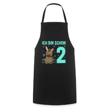 Two Year Old Naughty Birthday Donkey - Cooking Apron - black - Front - AI Model Male 185 dark (185cm)