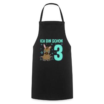 Three-year-old festival donkey congratulations motif - Cooking Apron - black - Front - AI Model Male 185 dark (185cm)
