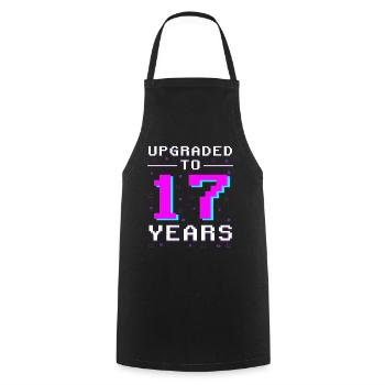 17 Years of Gamers: Retro Level-Up - Cooking Apron - black - Front - AI Model Male 185 dark (185cm)