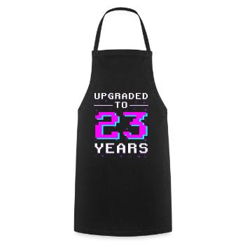 Epic Level 23 - Gamer Vintage Style - Tablier de cuisine - noir - Devant - AI Model Male 185 dark (185cm)