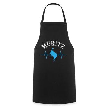 Le lac de Müritz au cœur - Expérience de la nature palpitante - Tablier de cuisine - noir - Devant - AI Model Male 185 dark (185cm)