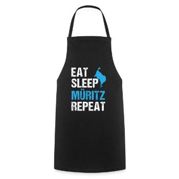 Müritz Rhythm: Eat, Sleep, Experience - Cooking Apron - black - Front - AI Model Male 185 dark (185cm)