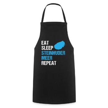 Eat Sleep Steinhuder Meer Repeat - Kochschürze - Schwarz - Vorne - AI Model Male 185 dark (185cm)