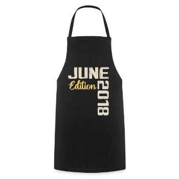 Born in June 2018 Gift June 2018 Birthday - Cooking Apron - black - Front - AI Model Male 185 dark (185cm)