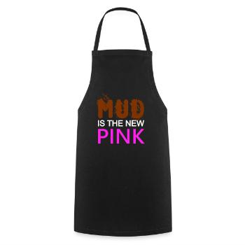 MUD is the new PINK - Confident - Dirty pig - Cooking Apron - black - Front - AI Model Male 185 dark (185cm)