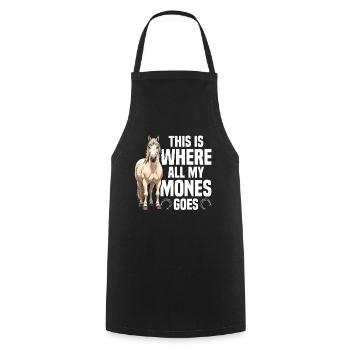 Horse Owner Money Equestrian Haflinger Horse - Cooking Apron - black - Front - AI Model Male 185 dark (185cm)
