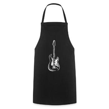 Illustration d’une guitare électrique - musiciens et groupes - Tablier de cuisine - noir - Devant - AI Model Male 185 dark (185cm)