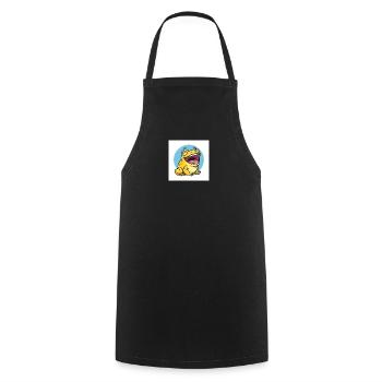 Laughing frog in cartoon style - Cooking Apron - black - Front - AI Model Male 185 dark (185cm)