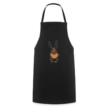 Cartoon cartoon moose reindeer Scandinavia - Cooking Apron - black - Front - AI Model Male 185 dark (185cm)