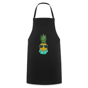 Cool Pineapple - Cooking Apron - black - Front - AI Model Male 185 dark (185cm)