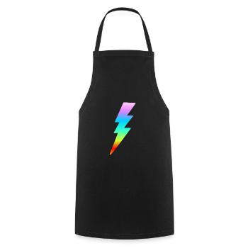 Colorful Lightning Rainbow Colors Retro Gift Woman - Cooking Apron - black - Front - AI Model Male 185 dark (185cm)