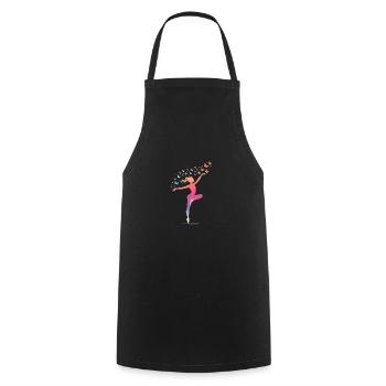 Gymnastics Women Girls Rhythmic Gymnastics - Cooking Apron - black - Front - AI Model Male 185 dark (185cm)