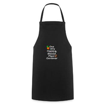 one very happy plant gardener - Cooking Apron - black - Front - AI Model Male 185 dark (185cm)