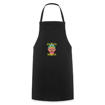 Dia de los Muertos Sugar Skull - Cooking Apron - black - Front - AI Model Male 185 dark (185cm)