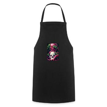 Skull Skull Flowers Tattoo Octopus Octopus Octopus - Cooking Apron - black - Front - AI Model Male 185 dark (185cm)