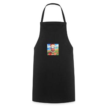 Motif de coquelicot Anume - Tablier de cuisine - noir - Devant - AI Model Male 185 dark (185cm)