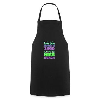 1990 - Cooking Apron - black - Front - AI Model Male 185 dark (185cm)
