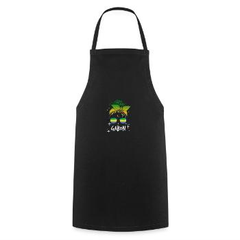 Gabon - Cooking Apron - black - Front - AI Model Male 185 dark (185cm)
