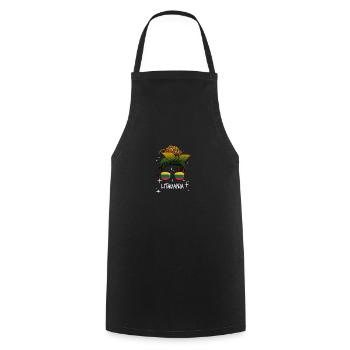 Lithuania - Cooking Apron - black - Front - AI Model Male 185 dark (185cm)