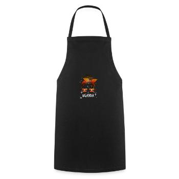 Uganda - Cooking Apron - black - Front - AI Model Male 185 dark (185cm)