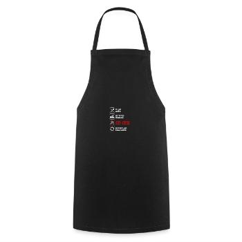 Manger Dormir Jiu Jitsu Répéter Jiu Jitsu Drôle BJJ - Tablier de cuisine - noir - Devant - AI Model Male 185 dark (185cm)
