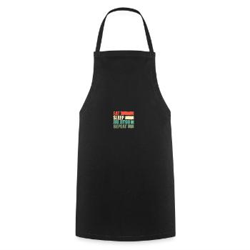 Eat Sleep Jiu jitsu Repeat Funny Jiu Jitsu BJJ - Kochschürze - Schwarz - Vorne - AI Model Male 185 dark (185cm)