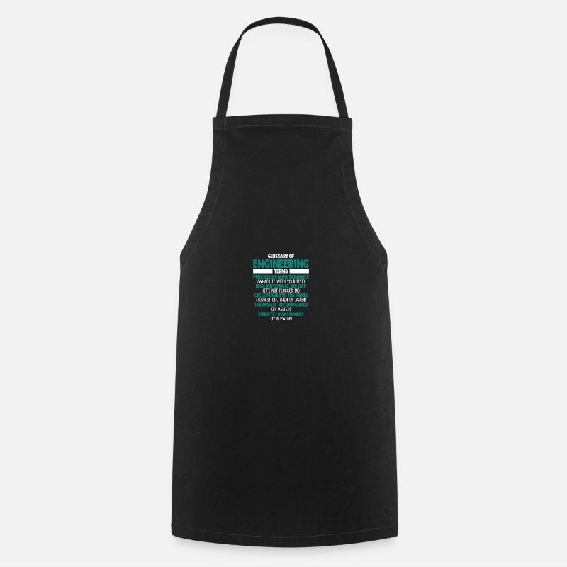 Glossary of Engineering Terms Funny Engineer - Cooking Apron - black