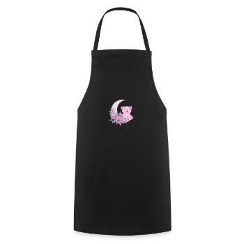 Mystische Katze Mondsichel Wicca Pastel Goth - Kochschürze - Schwarz - Vorne - AI Model Male 185 dark (185cm)