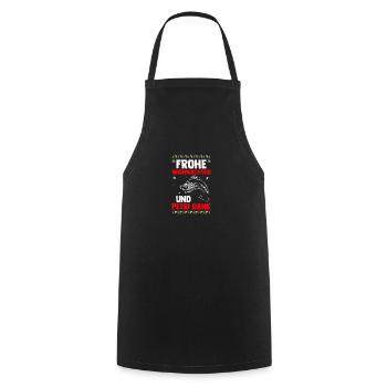 Santa Claus Fishing Christmas Party Christmas - Cooking Apron - black - Front - AI Model Male 185 dark (185cm)